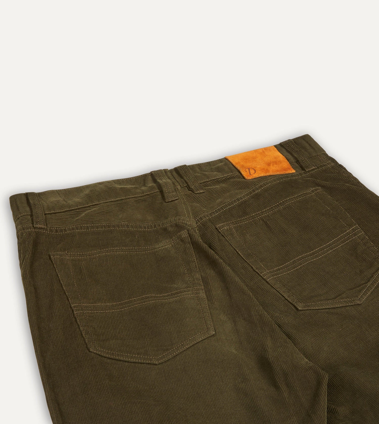 Green Japanese Selvedge Needlecord Five-Pocket Trousers