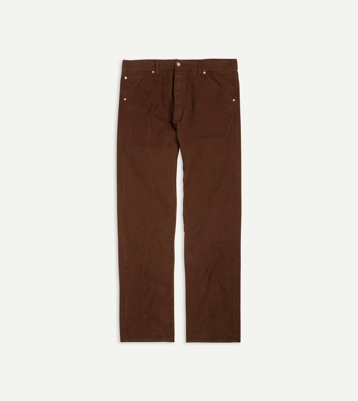 Brown Japanese Selvedge Needlecord Five-Pocket Trousers
