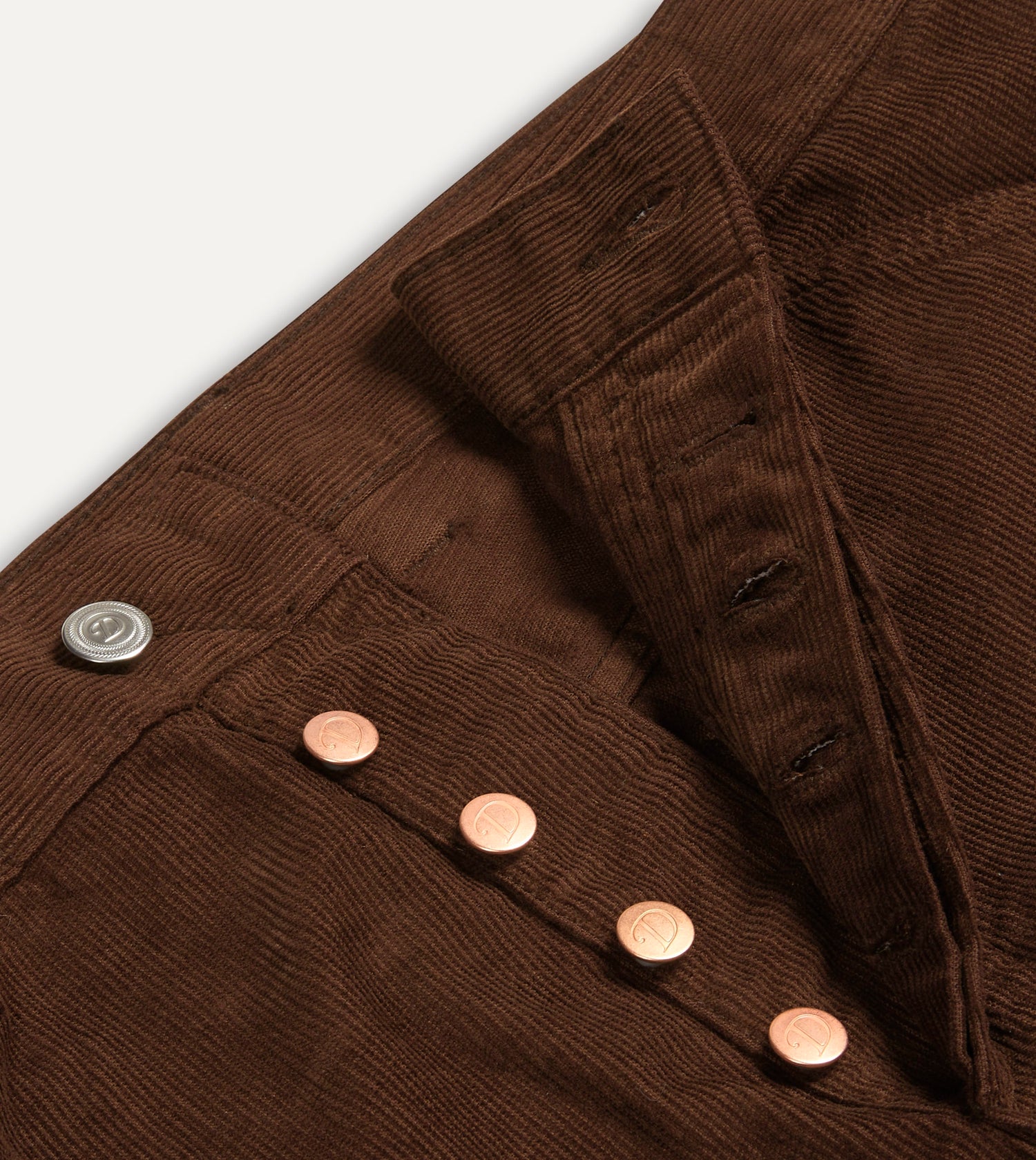 Brown Japanese Selvedge Needlecord Five-Pocket Trousers