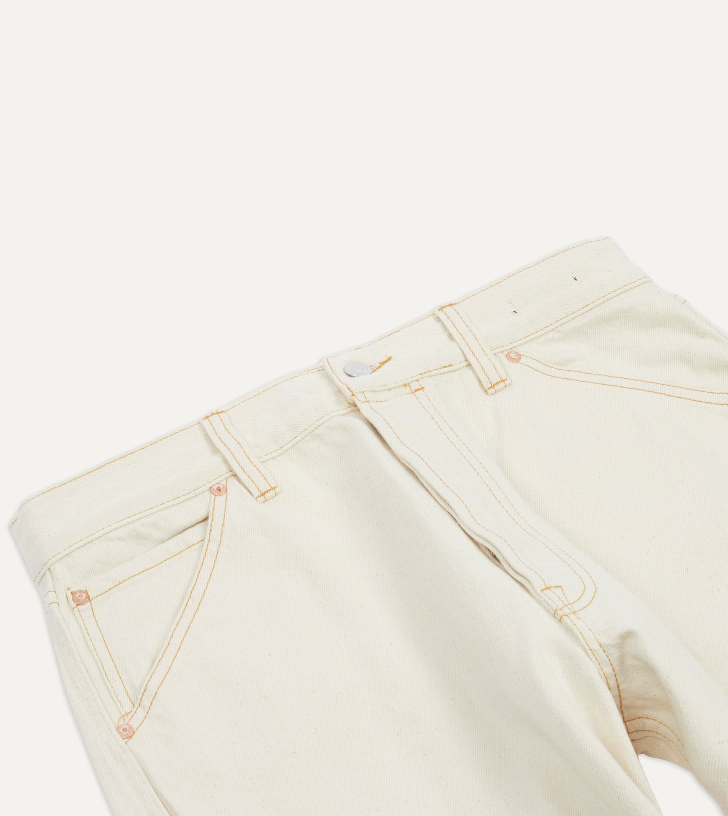 Ecru 13.2oz Denim Five-Pocket Jeans
