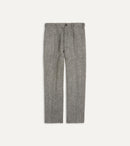 Grey Herringbone Harris Tweed One Pleat Games Trousers