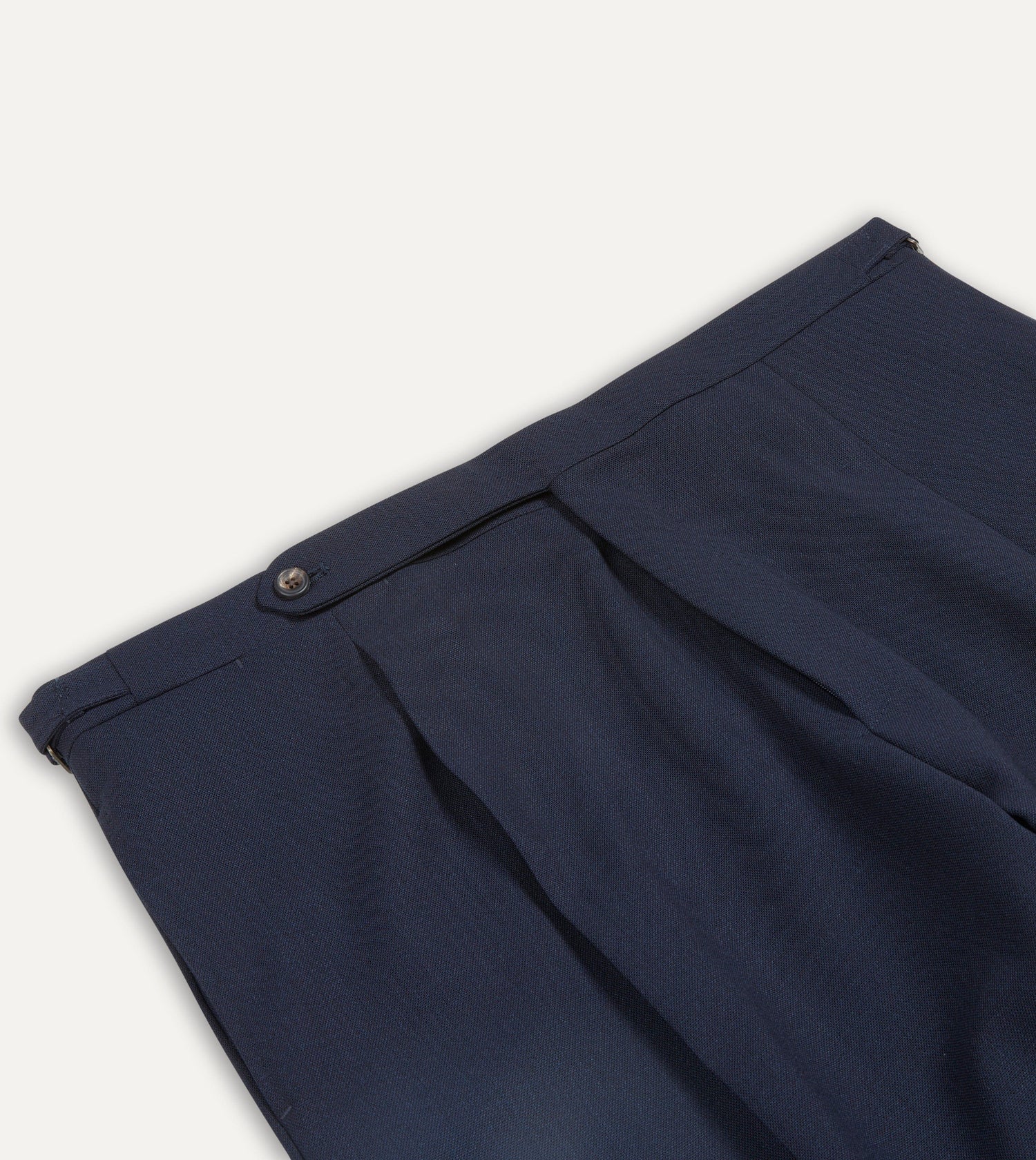 Navy Tropical Wool Single Pleat Trouser