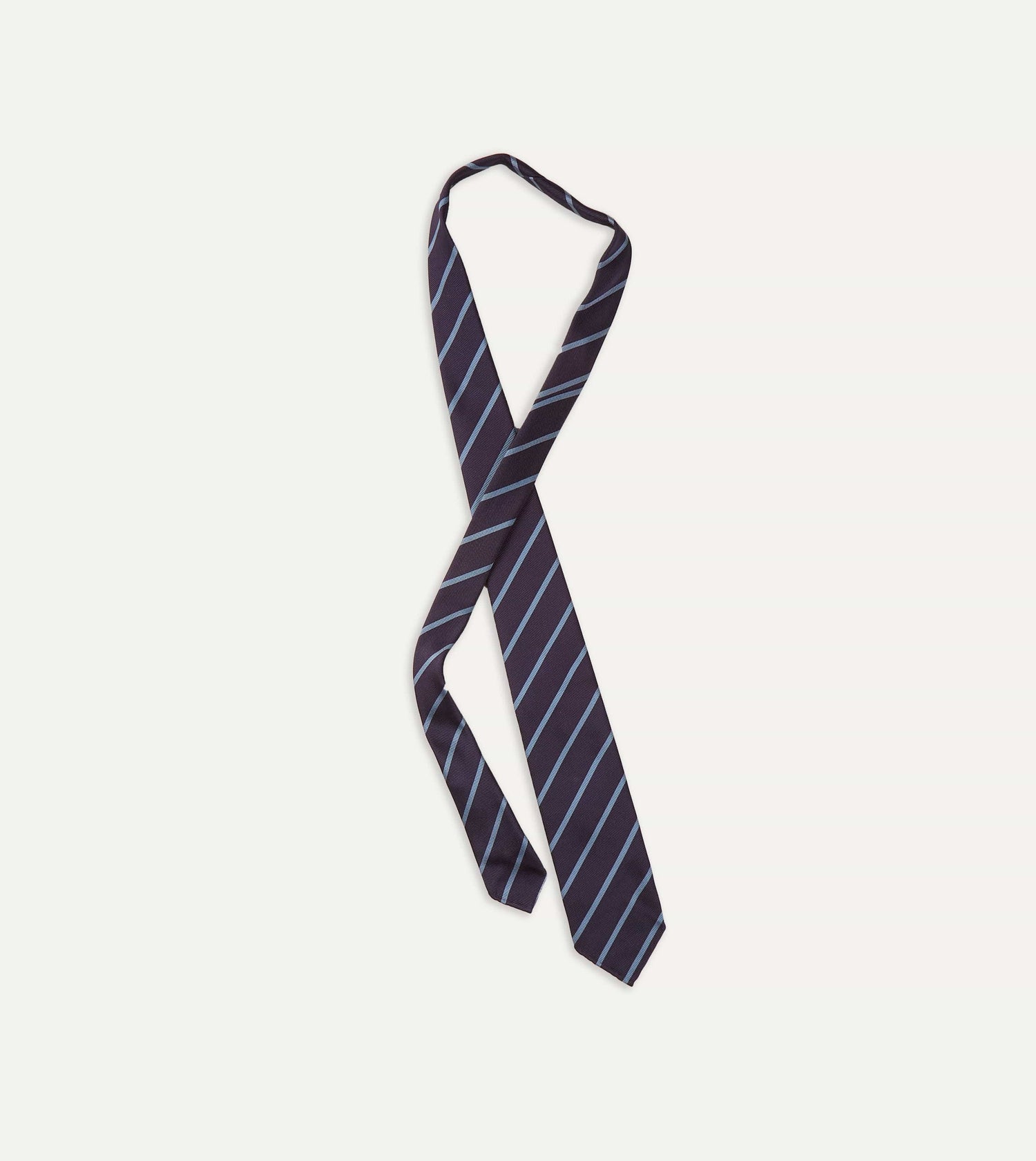 Navy and Blue Stripe Repp Silk Tie