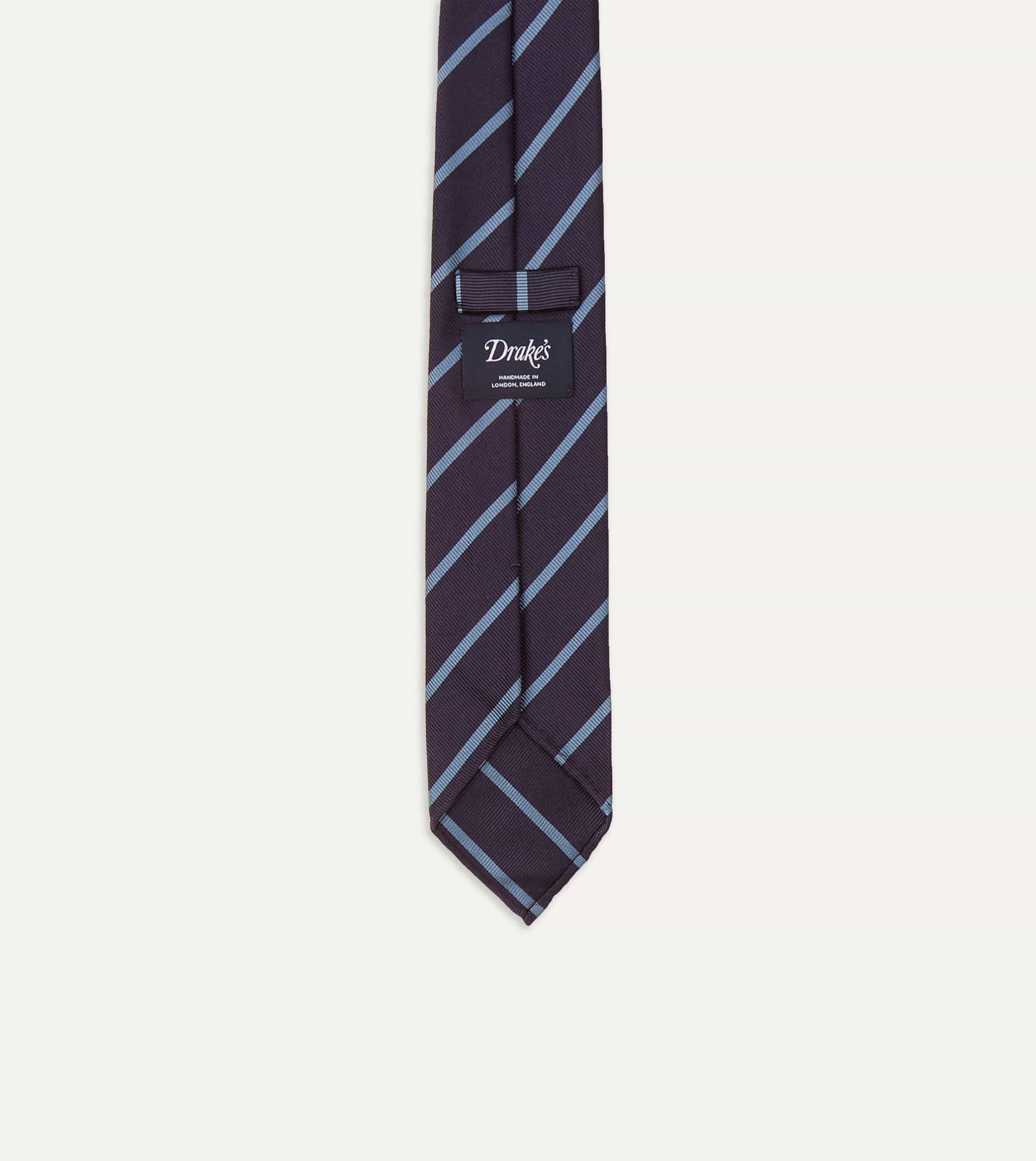 Navy and Blue Stripe Repp Silk Tie