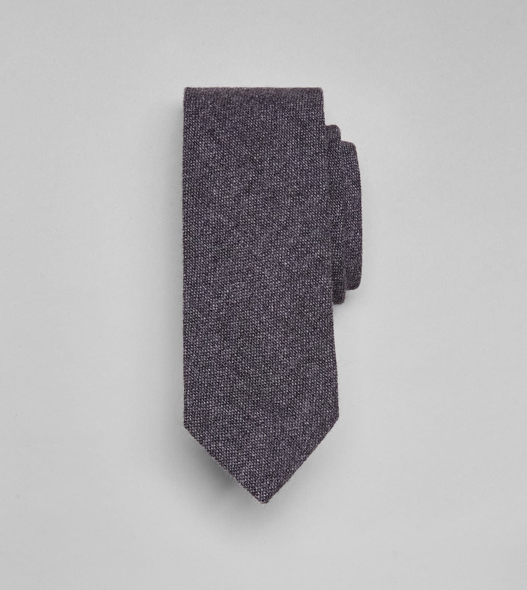 Grey Pure Cashmere Solid Tipped Tie