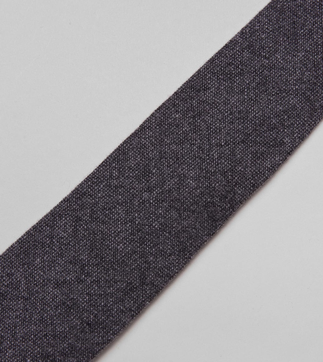 Grey Pure Cashmere Solid Tipped Tie