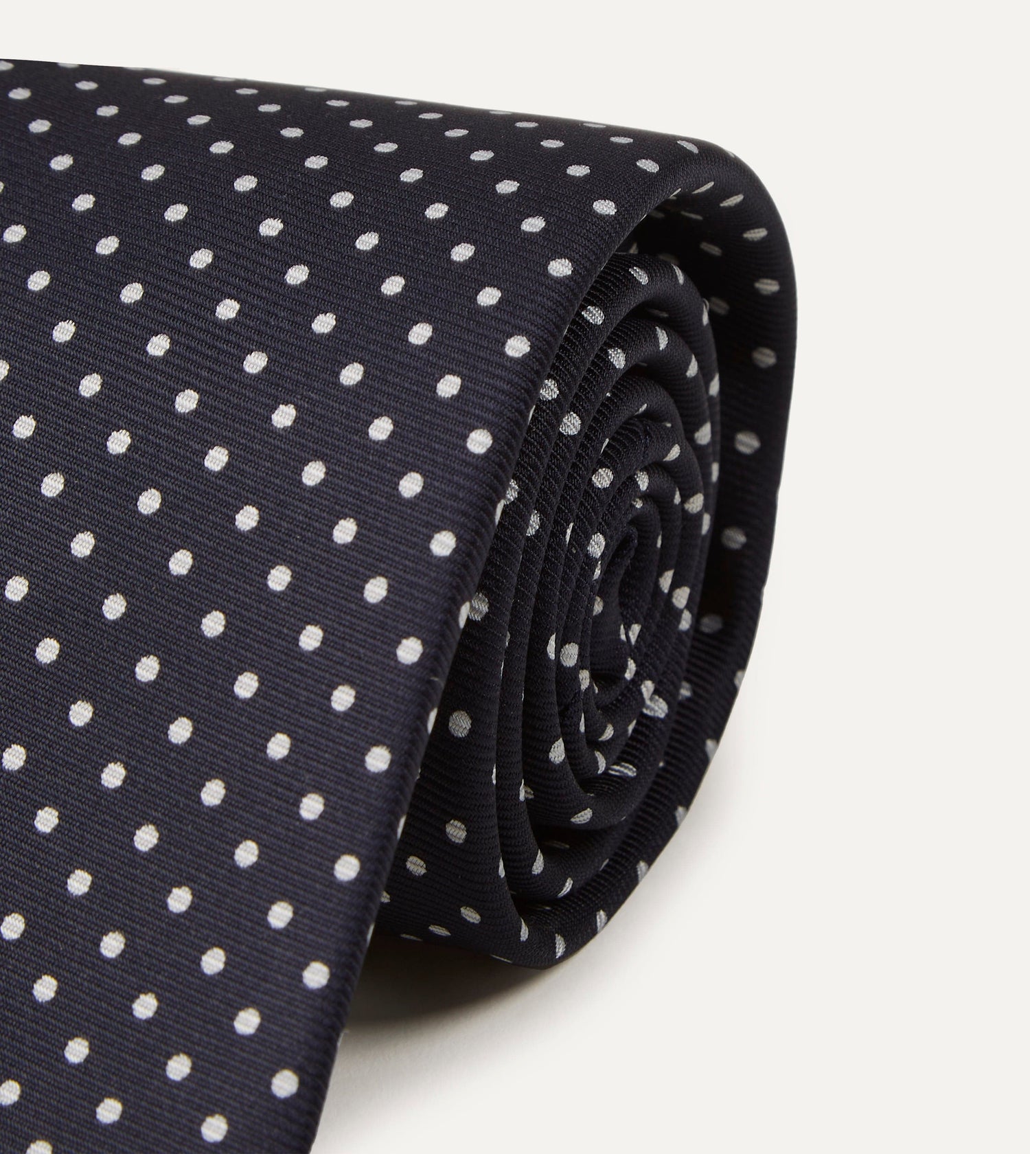 Navy Small Dot Silk Tipped Tie