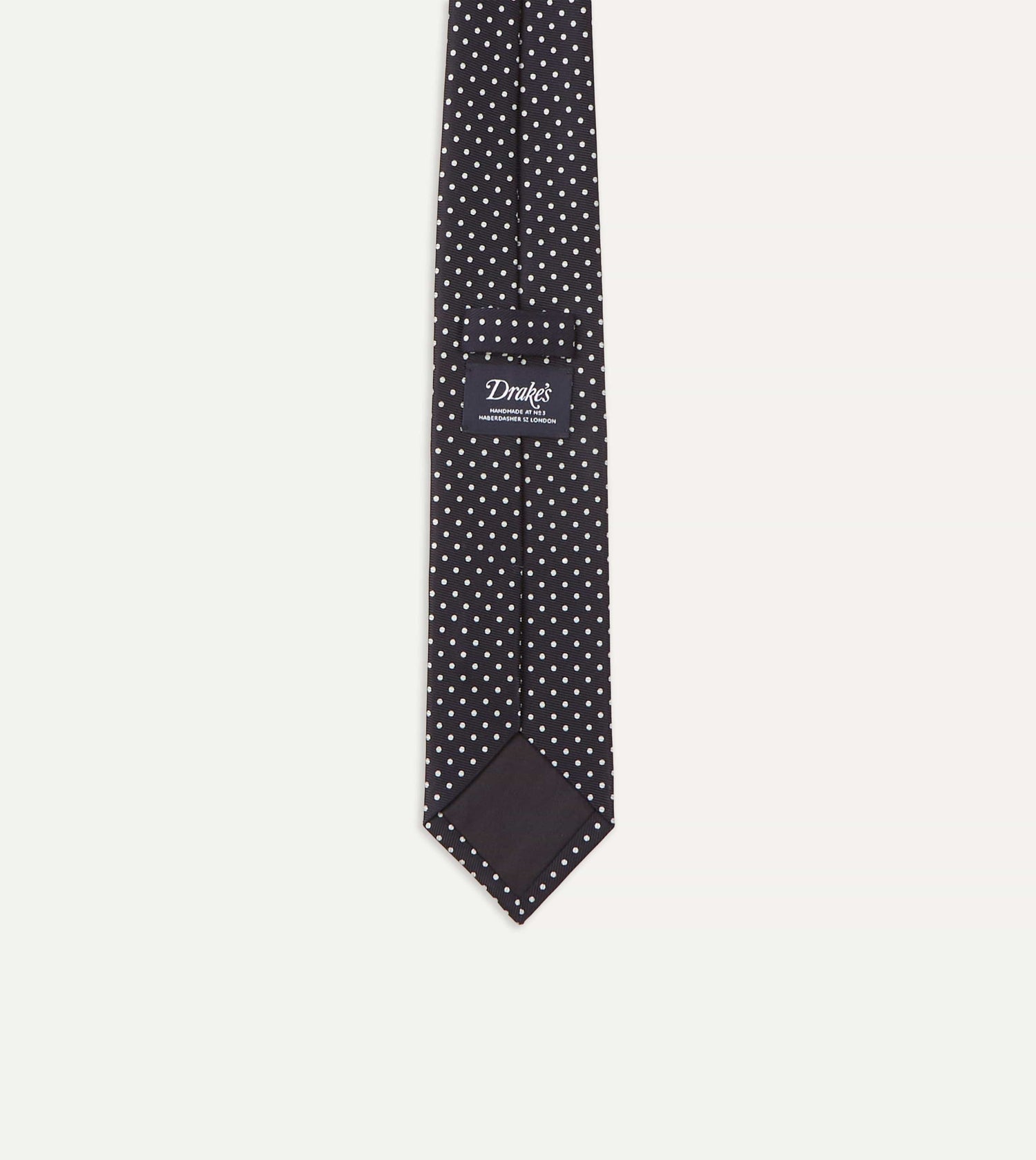 Navy Small Dot Silk Tipped Tie